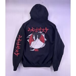 Naruto Shippuden Sasuke Uchiha Black Hoodie Size Medium